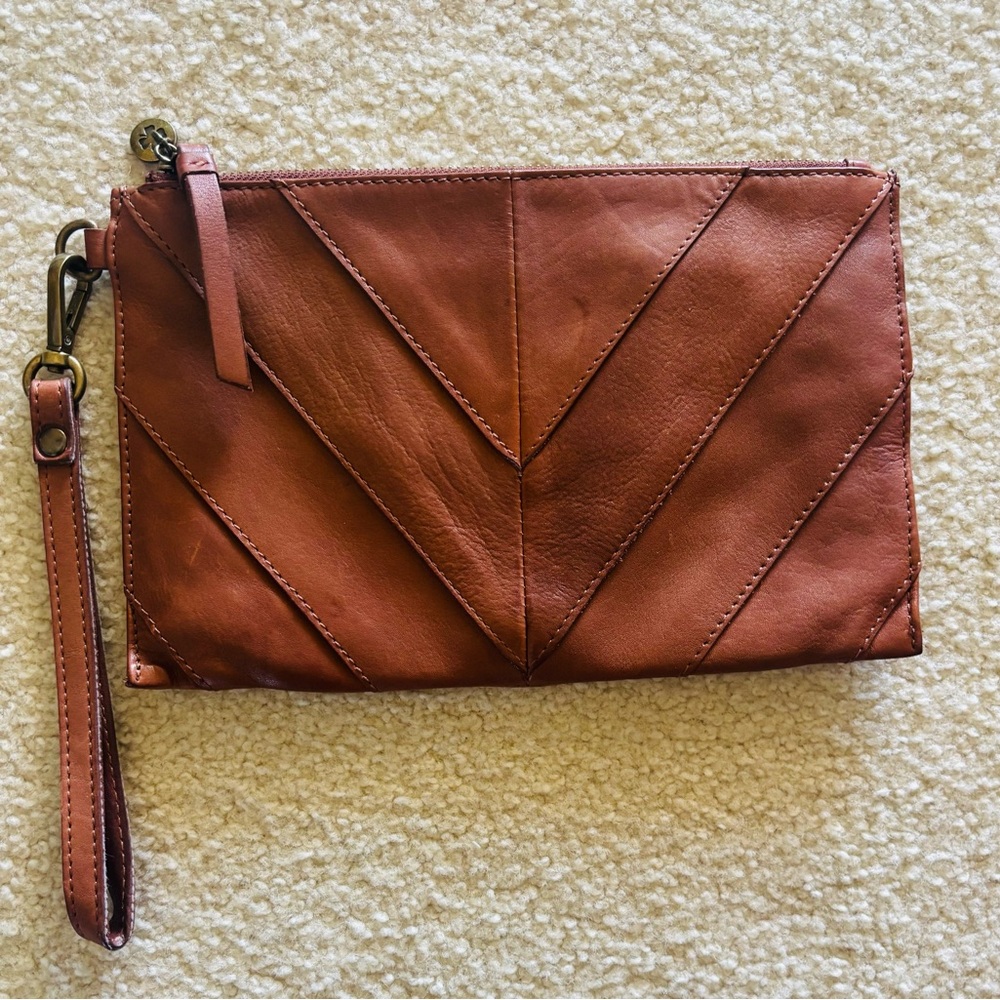 Lucky Brand Brown Leather Clutch